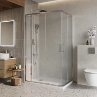Душевой уголок BelBagno Luce LUCE-AH-21-130/80-C-Cr 130x80 см, профиль хром, стекло прозрачное