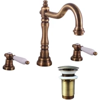 Смеситель для раковины с донным клапаном Rav Slezak Morava Retro MK532.5SM