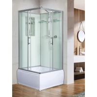 Душевая кабина WeltWasser Aller 902 10000003254 90x90x217 см, без крыши, высокий поддон, профиль матовый хром, стекло прозрачное