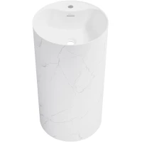 Раковина Wellsee Chalice Perfection 230626000 45x45 см, напольная, белый/белый мрамор