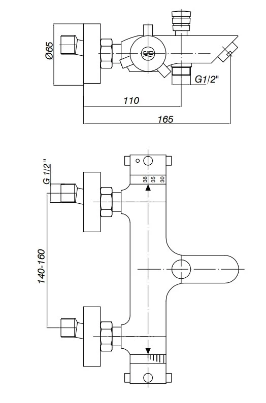Термостат для ванны GPD Thermostatic TBB02 - фото 2