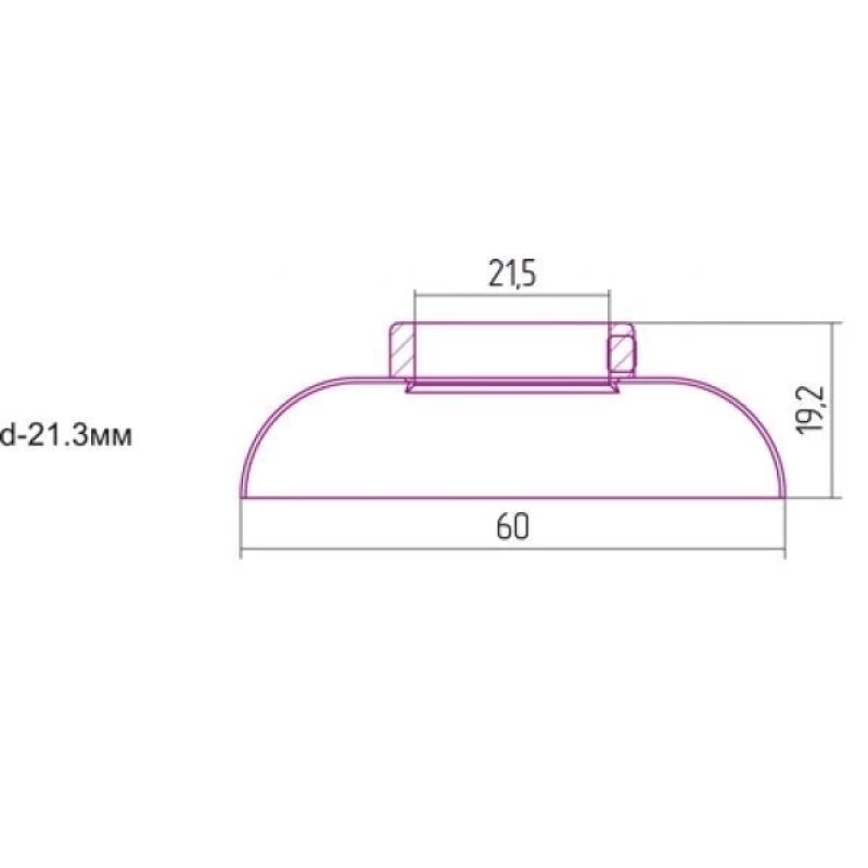 Отражатель декоративный d - 21,3 мм флок пурпурный Сунержа 58-1028-0001