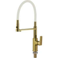 Смеситель для кухни Savol S-L1808C-02 с подключением к фильтру, гибким изливом,  бронза/белый
