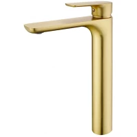 Смеситель для раковины Feramolli Pura GL645H золотой матовый