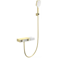 Термостат для ванны Wonzon & Woghand Shelf WW-B2551-BG с душевым гарнитуром, золотой матовый