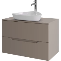 Тумба с раковиной Orange Line Li-80TuLMDF+B07-500W 80,2 см, подвесная, со столешницей, латте матовый