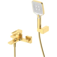 Смеситель для ванны DQ Dortmund DA1713207 с душевым гарнитуром, золотой матовый