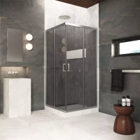 Душевой уголок Vegas Glass ZA Protec 95 04 07 95x95 см, профиль никель матовый, стекло графитовое