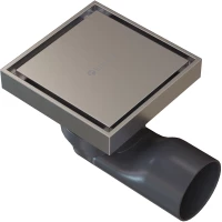 Душевой трап Knotlor Terra SDSS100BS 100x100/50 мм, с решеткой, 2 в 1 под плитку, нержавеющая сталь