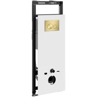 Инсталляция для унитаза WasserKRAFT Salm 27 27TLT.010.ME.WH.MG02 с кнопкой смыва, золотой матовый