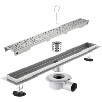 Душевой трап (лоток) Savol S-DL03L-70 70 см, с решеткой, перфорированный, сатин