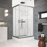 Душевой уголок Vegas Glass ZA-F Protec h1900 110*85 06 crystalvision 110x85 см, профиль оружейная сталь матовый, стекло прозрачное