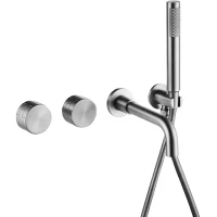 Смеситель для ванны Feramolli Amos CN288 CoolStart, встраиваемый, с душевым гарнитуром, никель матовый