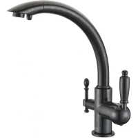 Смеситель для кухни Zorg ZR 314 YF-33 ЧЕРНЫЙМЕТАЛЛ с подключением к фильтру, черный металлик