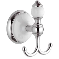 Крючок Remer Epoca EP50CR двойной, для ванны, хром/белый