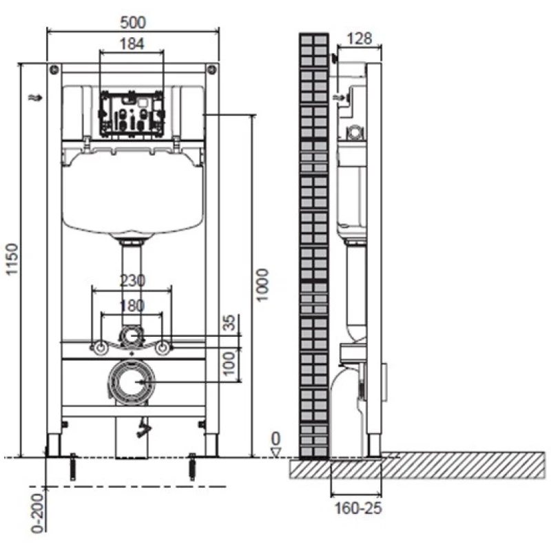 Комплект подвесной унитаз Villeroy & Boch Avento 5656HR01 + система инсталляции Jacob Delafon E24156-NF + E20859-7-BMT