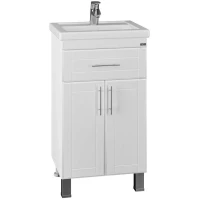 Тумба с раковиной белый глянец 50 см Санта Дублин 223002 + FOCTEP50