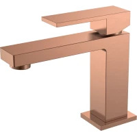 Смеситель для раковины Boheme Qubic 471-CB медь матовая