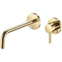 Смеситель для раковины Paffoni Light LIG105HG70 встраиваемый, без донного клапана, золотой