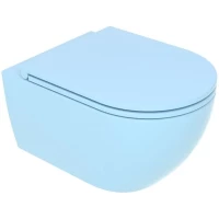 Унитаз подвесной GSG Like LKWCSO023 безободковый, голубой матовый