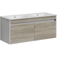 Тумба дуб бардолино/белый глянец 119 см Sancos Smart SM120-2E