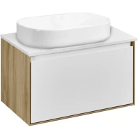 Тумба с раковиной дуб эльвезия/белый глянец 69 см Акватон Либерти 1A2798K3LY010