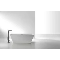 Ванна из литьевого мрамора Abber Berlin AM9912 170x75 см, отдельностоящая, белый матовый