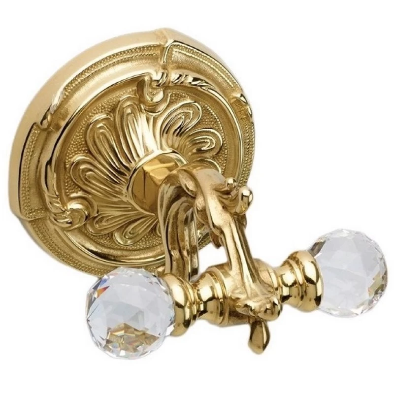 Крючок Art&Max Barocco Crystal AM-1784-Do-Ant-C двойной, для ванны, античное золото