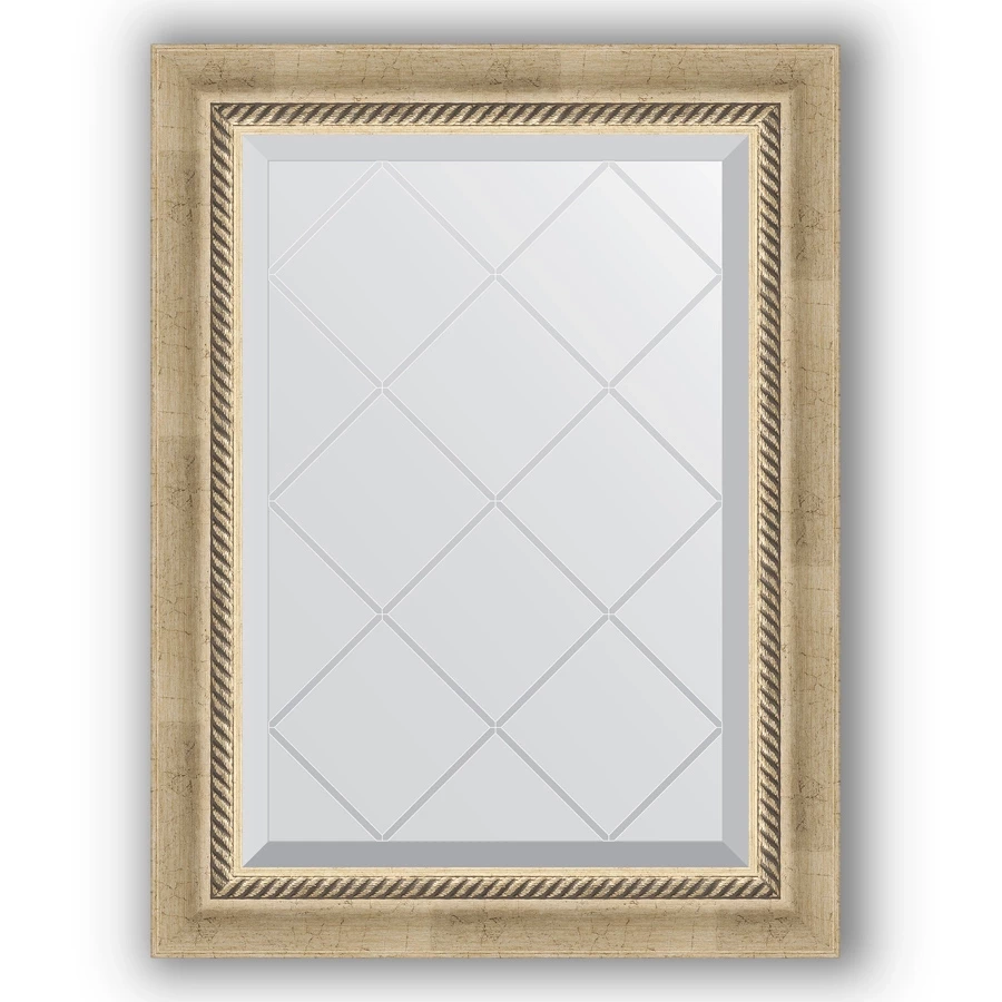 Зеркало 53x71 см состаренное серебро с плетением Evoform Exclusive-G BY 4003
