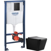 Комплект подвесной унитаз Bond Cube F04-108 + система инсталляции Grohe 38811kf0