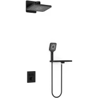 Душевой комплект Vincea Inspire VSFW-3I21MT4RMB 320x200 мм, с термостатом, черный матовый