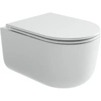 Унитаз подвесной Ceramicanova Matteo CN4016T безободковый, торнадо, с сиденьем микролифт, белый
