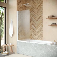 Шторка на ванну Vegas Glass EV NOVO 60 01 02 L 61 см L, профиль белый, стекло шиншилла