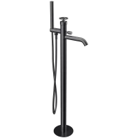 Смеситель напольный для ванны Remer Chrono CH08CFP черный хром матовый