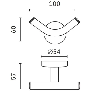 Изображение товара крючок nofer monaco 16373.b двойной, для ванны, хром