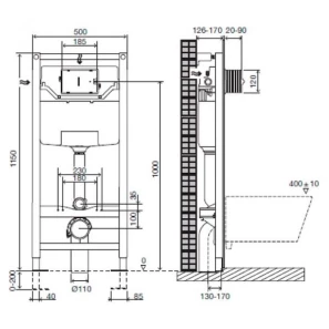 Изображение товара комплект подвесной унитаз villeroy & boch venticello 4611rsr1 + система инсталляции jacob delafon e5504-nf + e4316-cp
