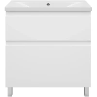 Тумба под раковину Misty Лаки П-Лак-01080-0112Я 80 см, напольная, белый глянец