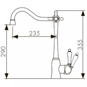 Изображение товара смеситель для кухни с подключением к фильтру kaiser vincent 31944-1