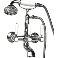 Смеситель для ванны Magliezza Bianco 50105-4-cr с душевым гарнитуром, хром