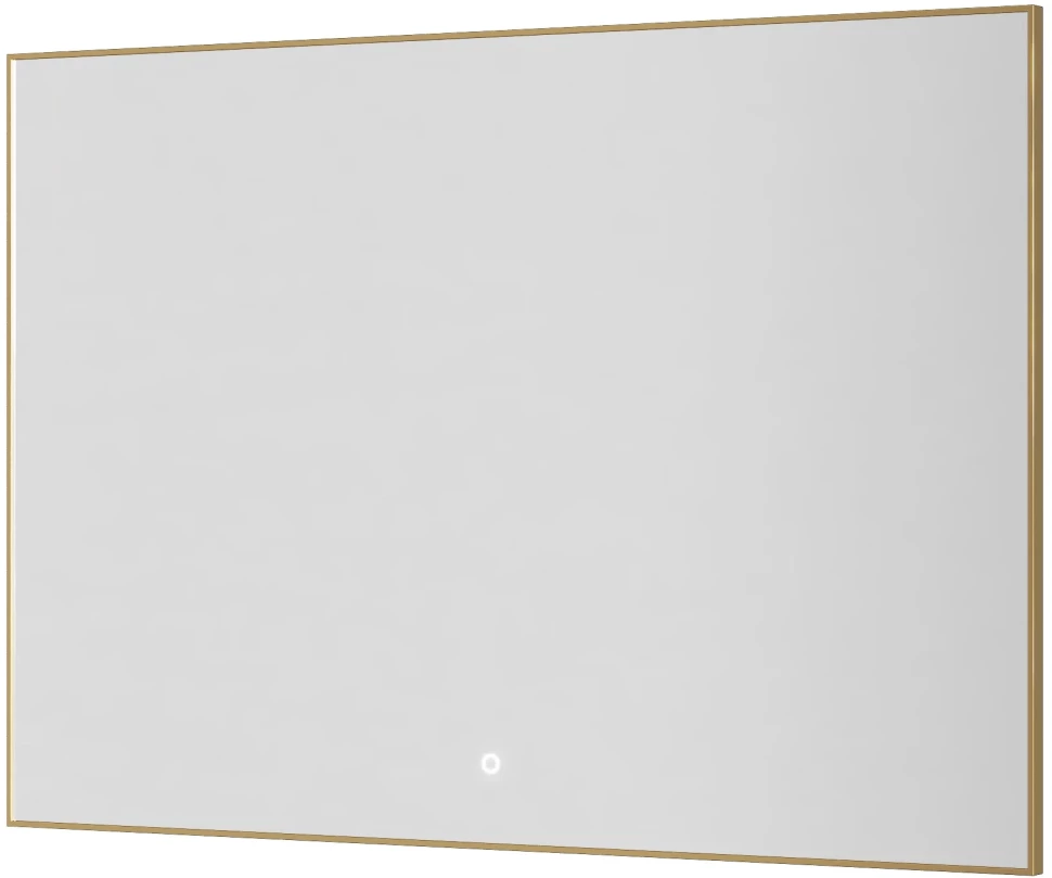 Зеркало Armadi Art 543-100-G 100x70 см, с LED-подсветкой, сенсорным выключателем, диммером, антизапотеванием, золотой зеркало 100x70 см relisan ivanka гл000024359