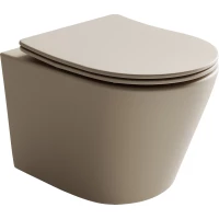 Унитаз подвесной Ceramica Nova Balearica CN6000MC безободковый, с сиденьем микролифт, капучино матовый