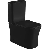 Унитаз-компакт Ceruttispa Marmolada CT9826 безободковый, с сиденьем микролифт, черный матовый