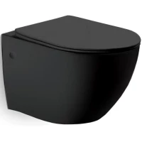 Унитаз подвесной Vincea Globo VT1-14MB безободковый, с сиденьем микролифт, черный матовый