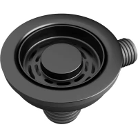 Выпуск для кухонной мойки Emar C002-L Dark 3 1/2-40, вороненая сталь