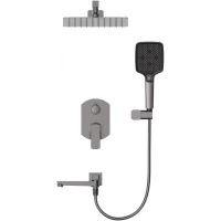 Душевой комплект Wonzon & Woghand Forza WW-939031-BGM 250 мм, со смесителем, темный графит матовый