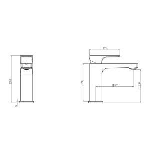 Изображение товара смеситель для раковины с донным клапаном villeroy & boch architectura square tvw12500100061