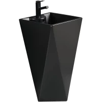 Раковина WeltWasser Leerbach 460 MT-BL 10000013336 46x46 см, напольная, черный матовый