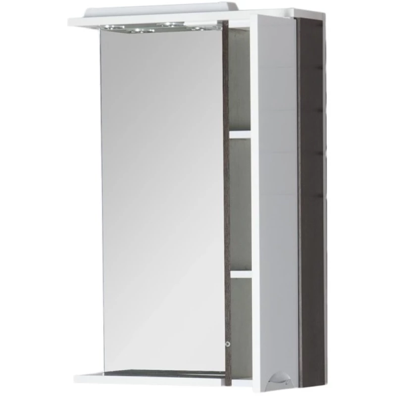 Зеркальный шкаф 60x87 см с подсветкой белый/венге Aquanet Гретта 00173994