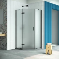 Душевой уголок Vegas Glass AFA-Pen Retta 100 02M 10 L 100x100 см L, профиль черный матовый, стекло сатин