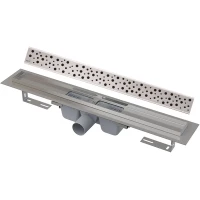 Душевой трап (лоток) AlcaPlast APZ1 Buble APZ1-850 + BUBLE-850L 84,4 см, с решеткой, перфорированный, хром